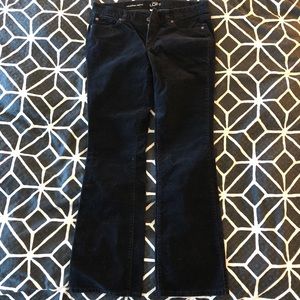 Black corduroy boot leg pants